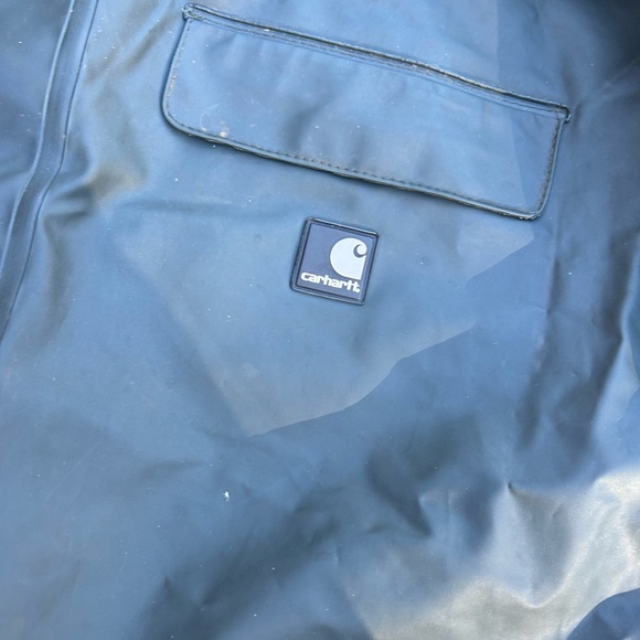 Carhartt Men’s PVC Waterproof Rain Coat Green Set Large Tall - Picture 3 of 5